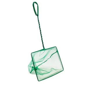 A 15cm fine-mesh aquarium fish net with a sturdy handle, ideal for safely catching fish in home aquariums.